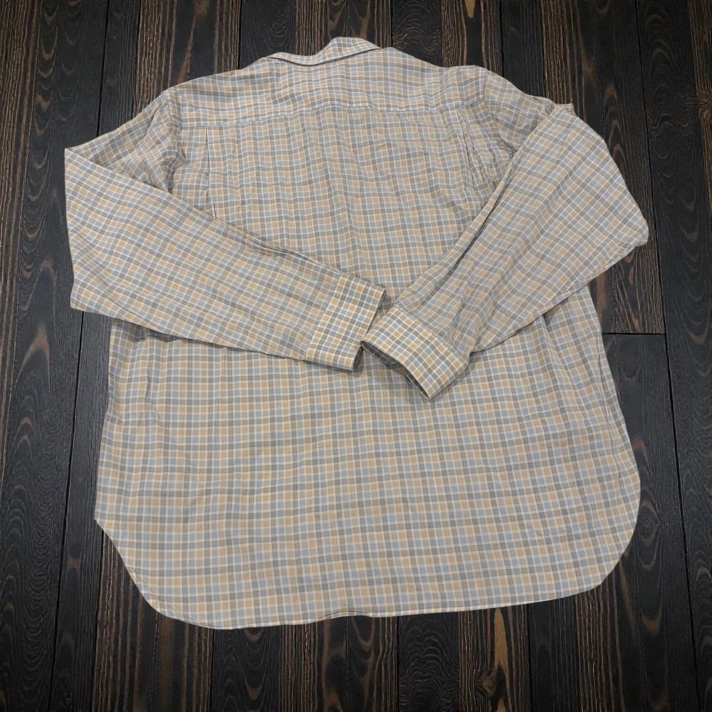 Billy Reid Plaid Button Down Shirt XL Made in Italy 100% Cotton EUC - Picture 2 of 6